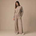 Women’s Textured Knit Co-Ord Set – Cable Sweater & Tailored Trousers