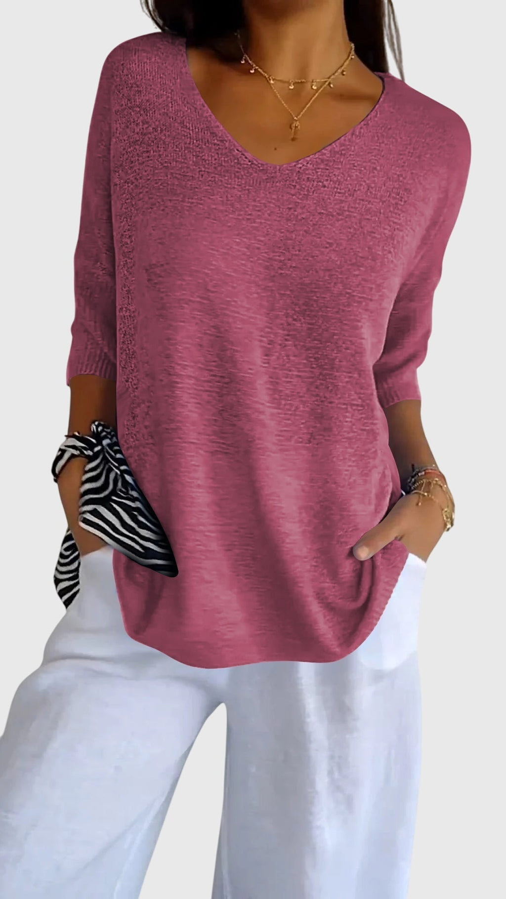 Alix Maubert | Women's Elegant V-Neck Top