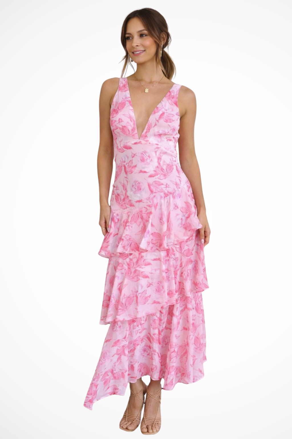 Mira Sante | Women's Spring Maxi Dress Green Purple Pink Red Yellow