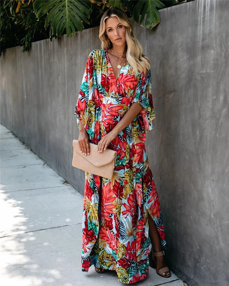 Sienna Verre | Women's Boho Floral Wrap Maxi Dress