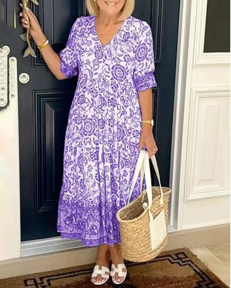 Eloise Vance | Women's Boho Maxi Dress - Effortless Beauty
