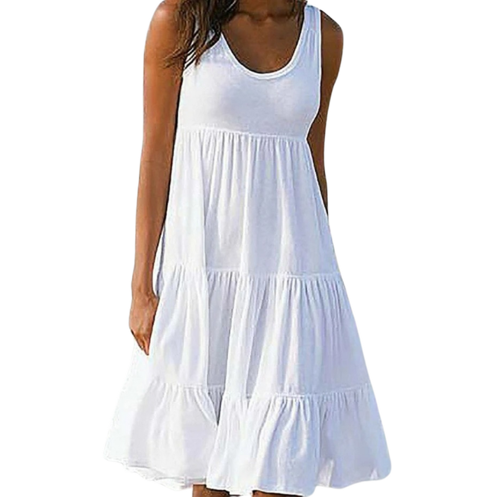 Margot Verel | Women's Boho Sleeveless Tiered Midi Dress