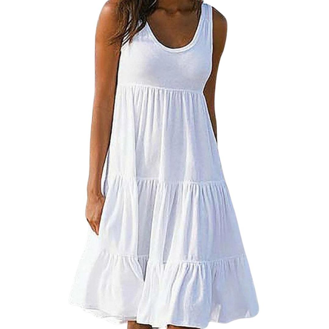 Margot Verel | Women's Boho Sleeveless Tiered Midi Dress