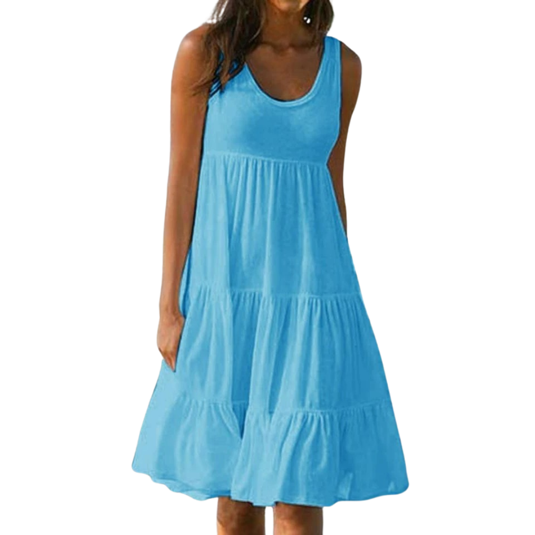 Margot Verel | Women's Boho Sleeveless Tiered Midi Dress