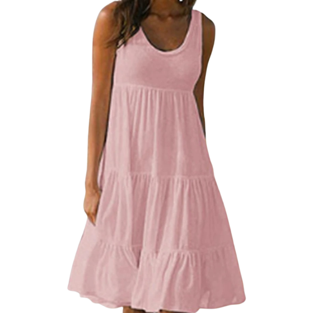 Margot Verel | Women's Boho Sleeveless Tiered Midi Dress