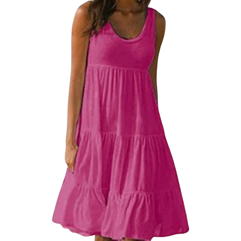 Margot Verel | Women's Boho Sleeveless Tiered Midi Dress