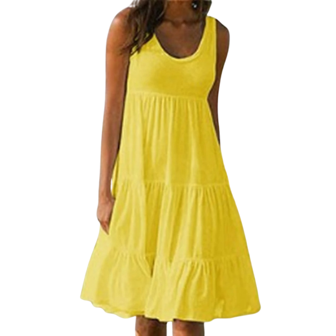 Margot Verel | Women's Boho Sleeveless Tiered Midi Dress