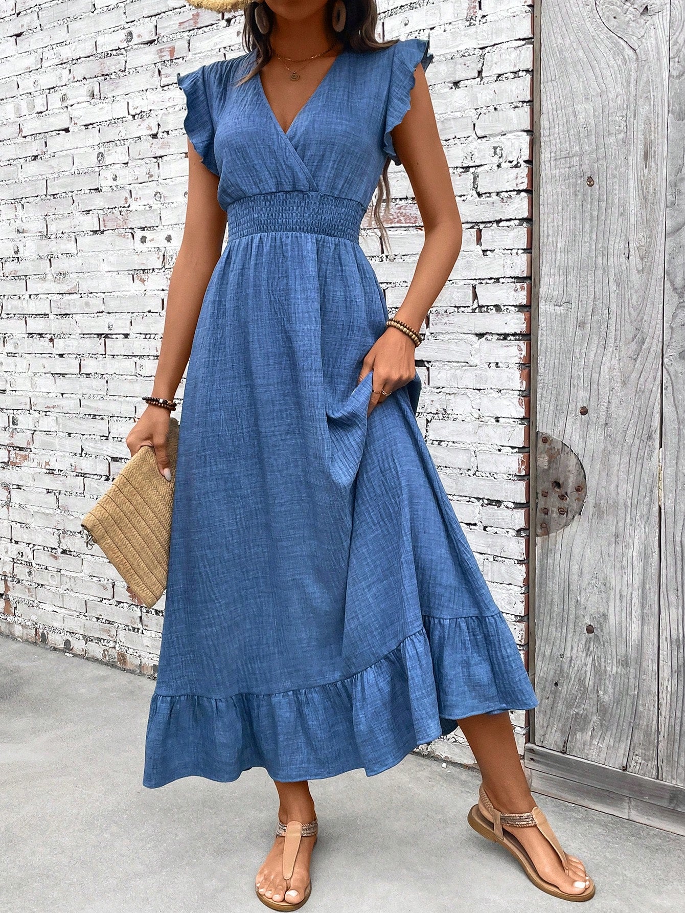 Cléa Voss | Women's Boho Smocked Waist Maxi Dress