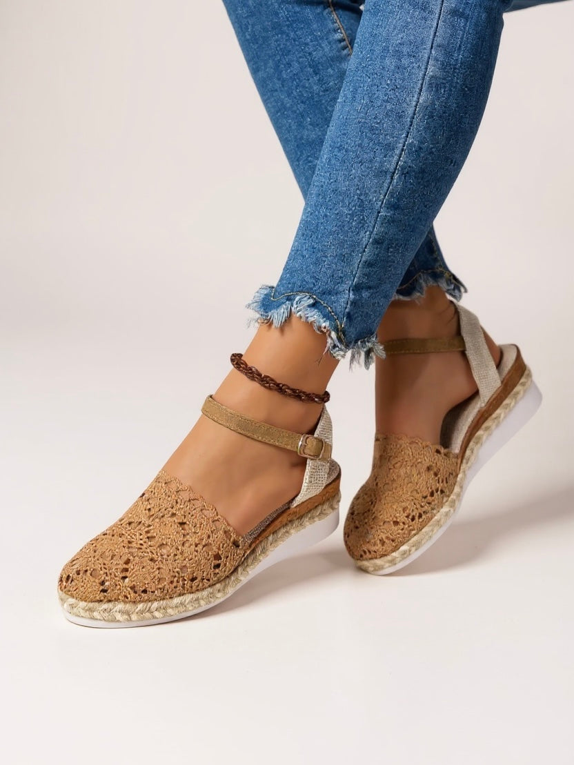 Adrienne Bres | Women's Boho Wedge Espadrilles Ankle Strap Shoes