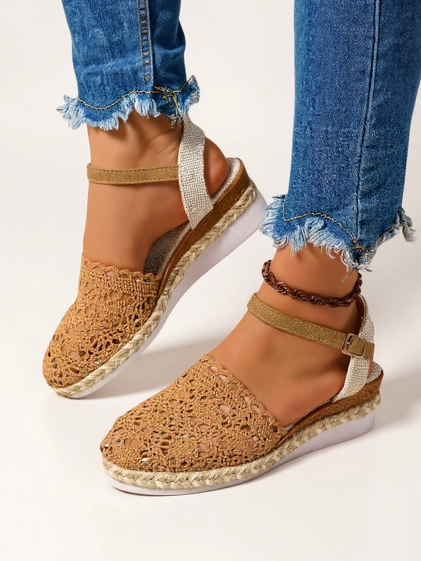 Adrienne Bres | Women's Boho Wedge Espadrilles Ankle Strap Shoes