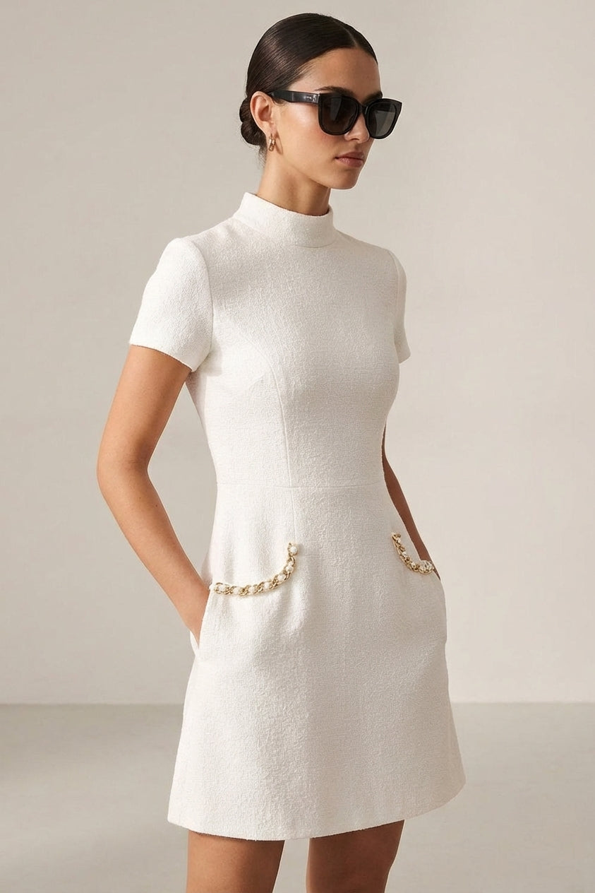 Mira Sante | Women's Pearl Trim Mini Dress