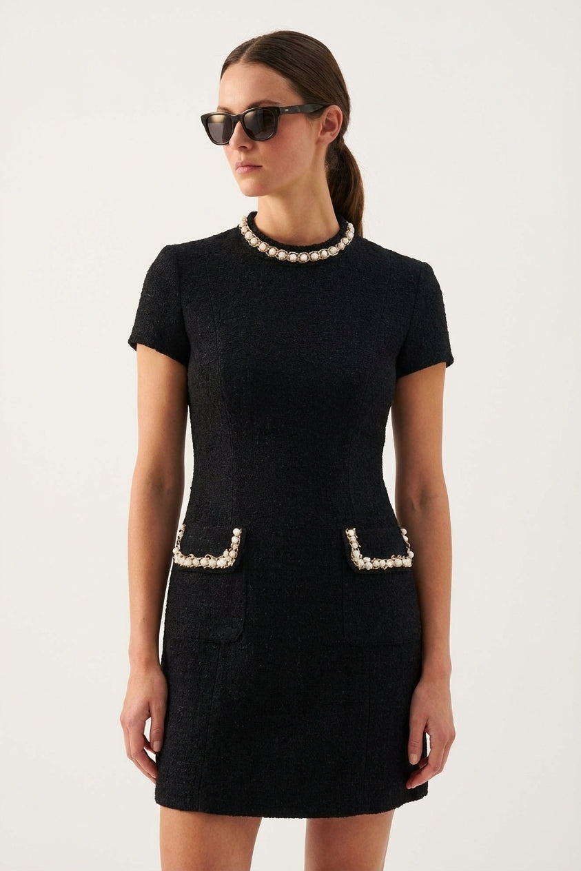 Mira Sante | Women's Pearl Trim Mini Dress