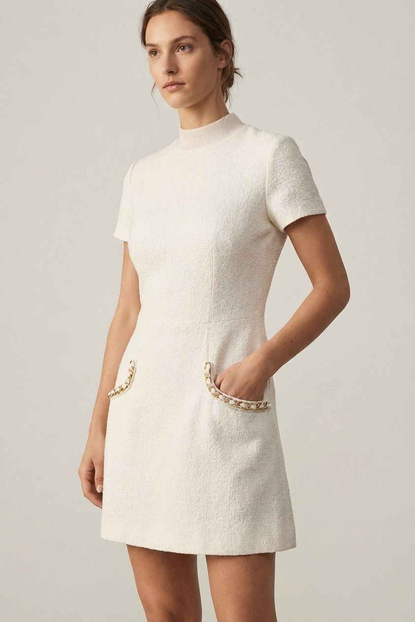 Mira Sante | Women's Pearl Trim Mini Dress