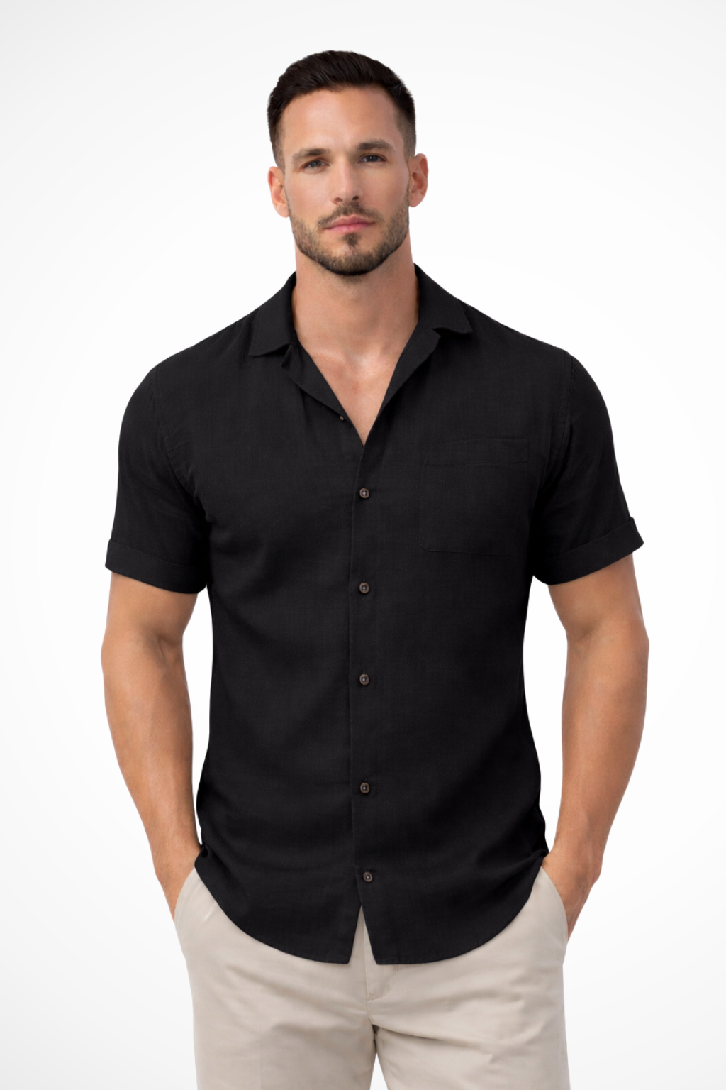 Dario Mell | Men Short Sleeve Blue Shirt