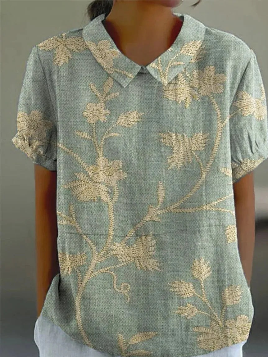 Cecile Moline | Women's Floral Loose-Fit Blouse