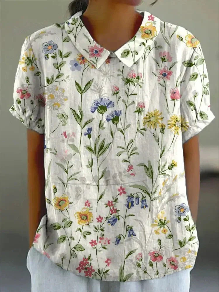 Cecile Moline | Women's Floral Loose-Fit Blouse