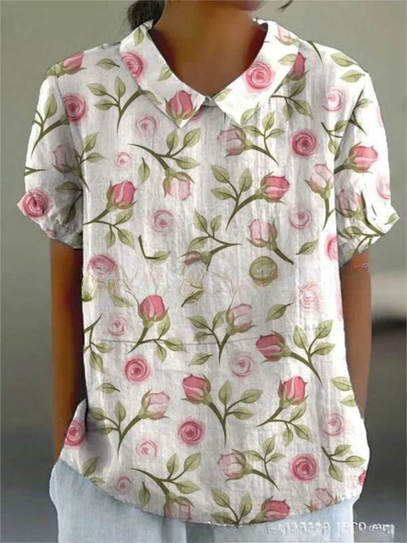 Cecile Moline | Women's Floral Loose-Fit Blouse