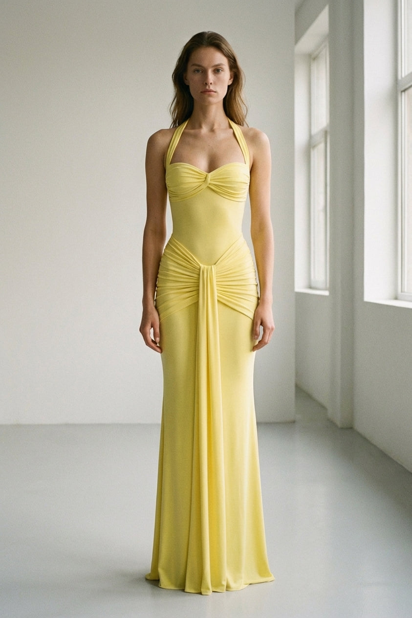 Isolde Brune | Women's Halter Neck Maxi Dress