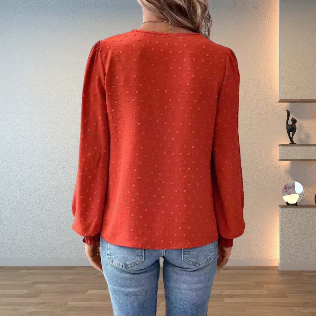 Charlotte Morvan | Women's Long Sleeve Embroidered Blouse