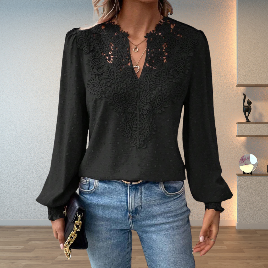 Charlotte Morvan | Women's Long Sleeve Embroidered Blouse