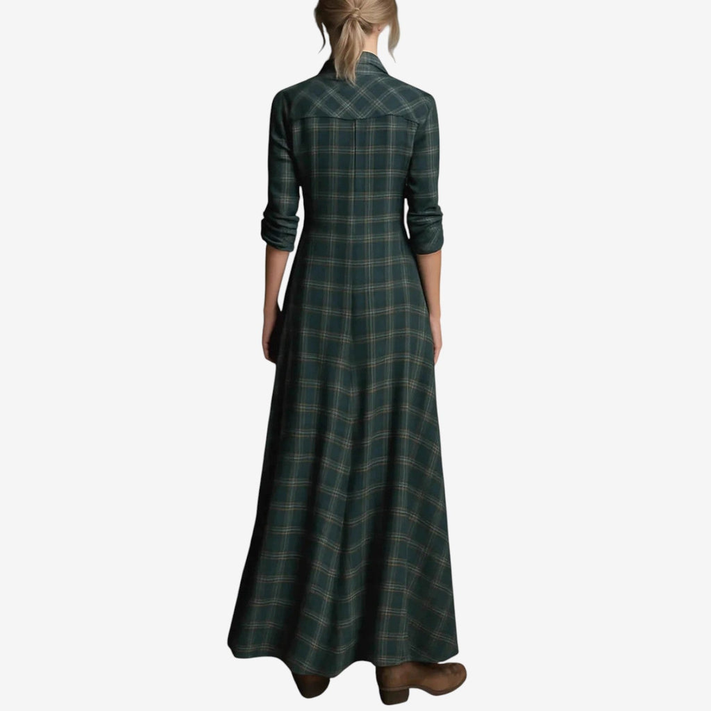 Claudine Bordas | Women's Plaid Maxi Dress