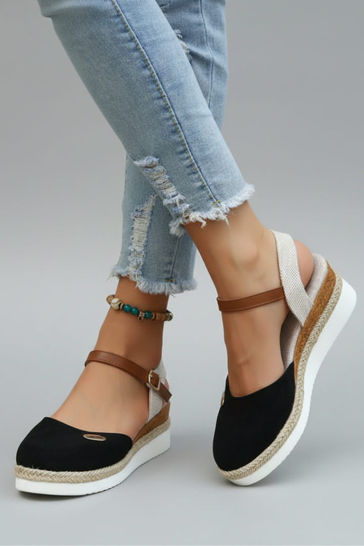 Romy Falk | Women's Closed-Toe Espadrille Sandals With Slingback Strap