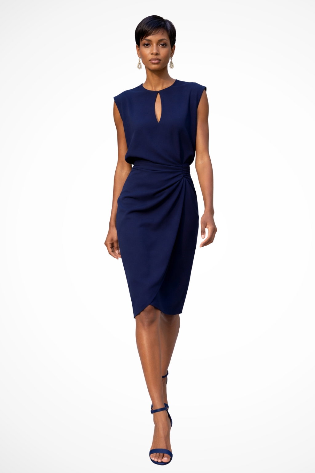 Mira Sante | Women Ruched Wrap Midi Dress