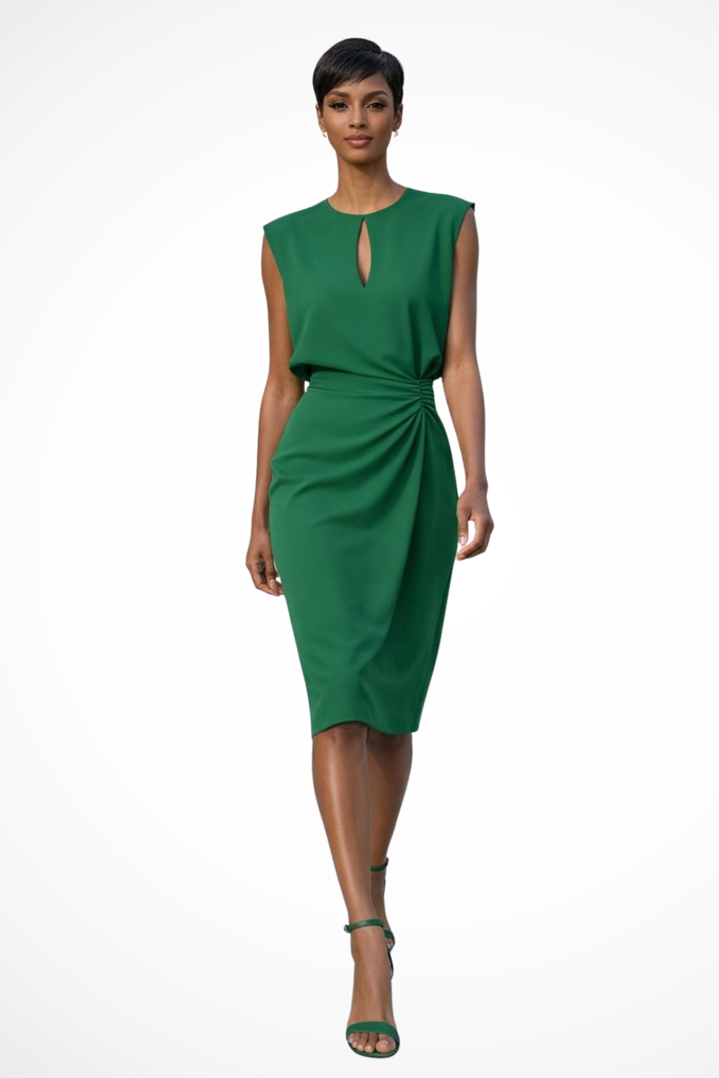 Mira Sante | Women Ruched Wrap Midi Dress