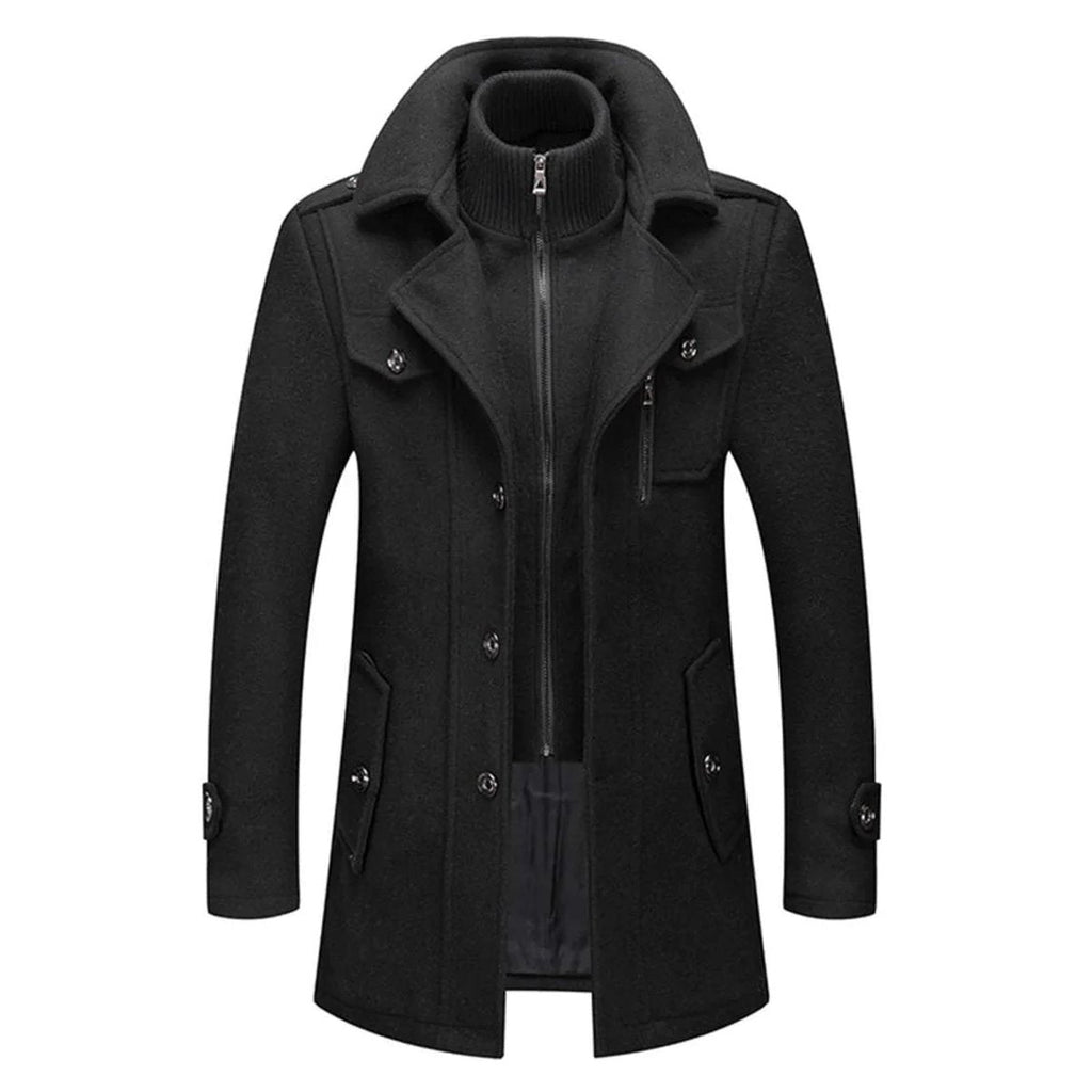 Étienne Bres | Men's Double Layer Wool Blend Single Breasted Overcoat Coat