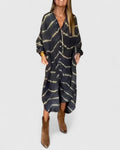 Isolde Brune | Women's Elegant Boho Striped Maxi Dress