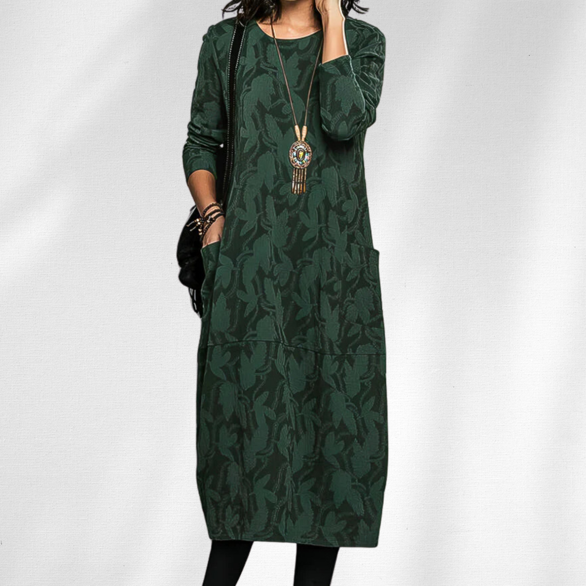 Eliane Carel | Women's Long-Sleeve Midi Dress