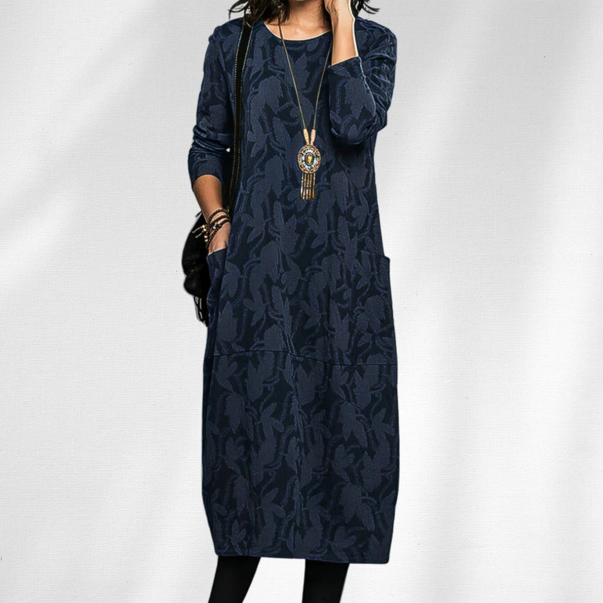 Eliane Carel | Women's Long-Sleeve Midi Dress