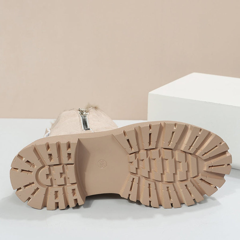 Roxane Rivard | Women's Fleece Lined Suede Slip On Winter Ankle Boots
