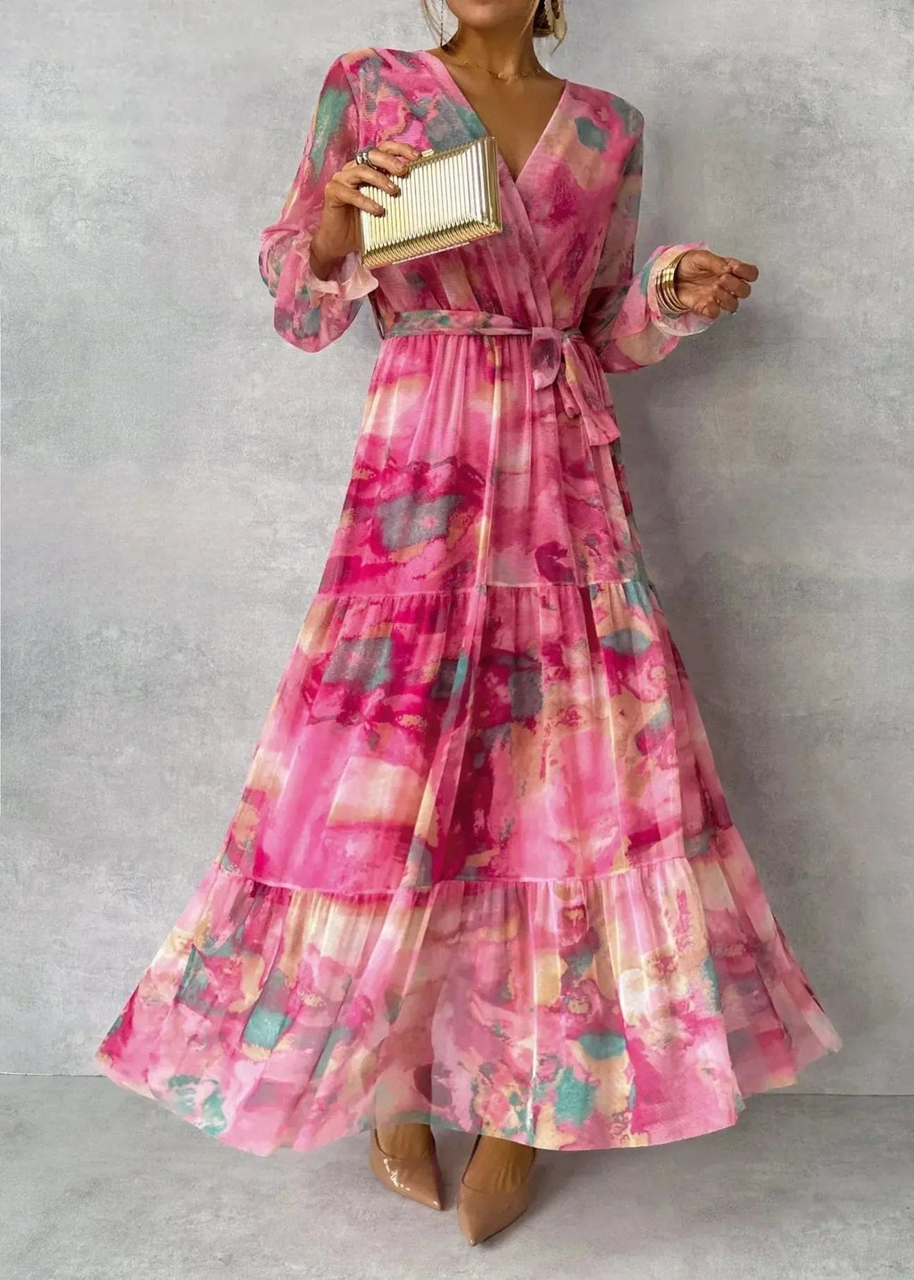 Sylvie Hain | Women's Floral Wrap Maxi Dress