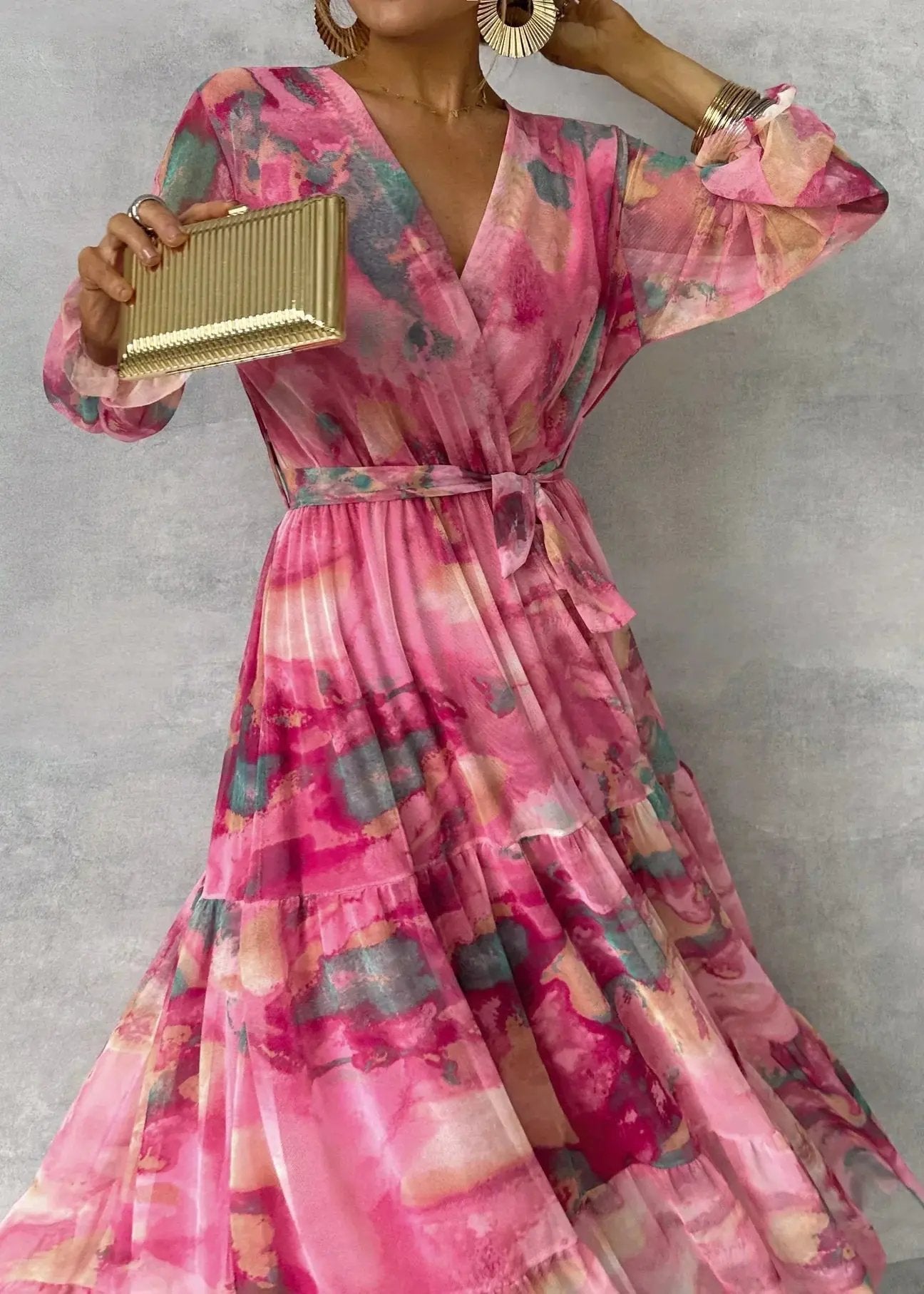 Sylvie Hain | Women's Floral Wrap Maxi Dress