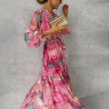 Sylvie Hain | Women's Floral Wrap Maxi Dress