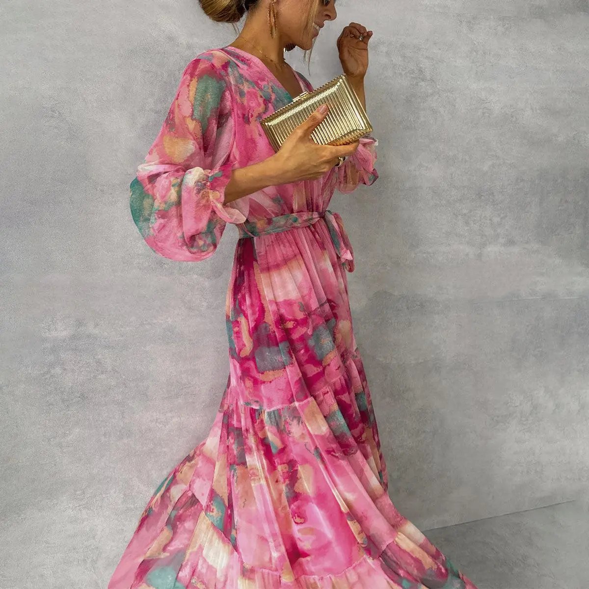 Sylvie Hain | Women's Floral Wrap Maxi Dress