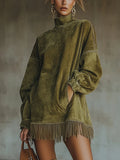 Béatrice Vire | Women's High Neck Fringe Dress