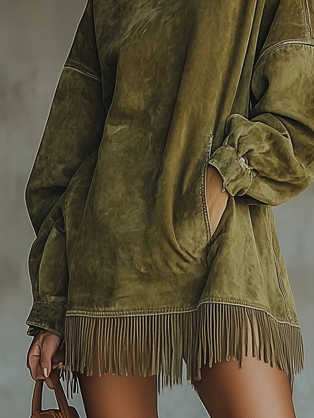 Béatrice Vire | Women's High Neck Fringe Dress