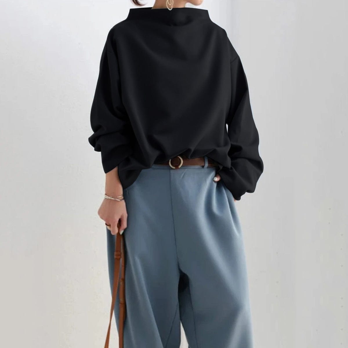 Joëlle Mor | Women's High Neck Soft Knit Top