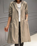 Adrienne Vacher | Women's Hooded Waterproof Long Trench Coat Zip Up
