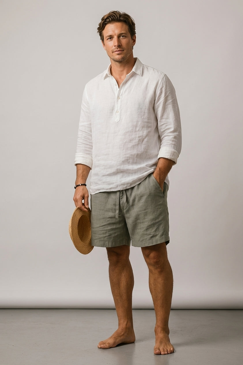 Dario Mell | Casual Cotton-Linen Blend Shorts