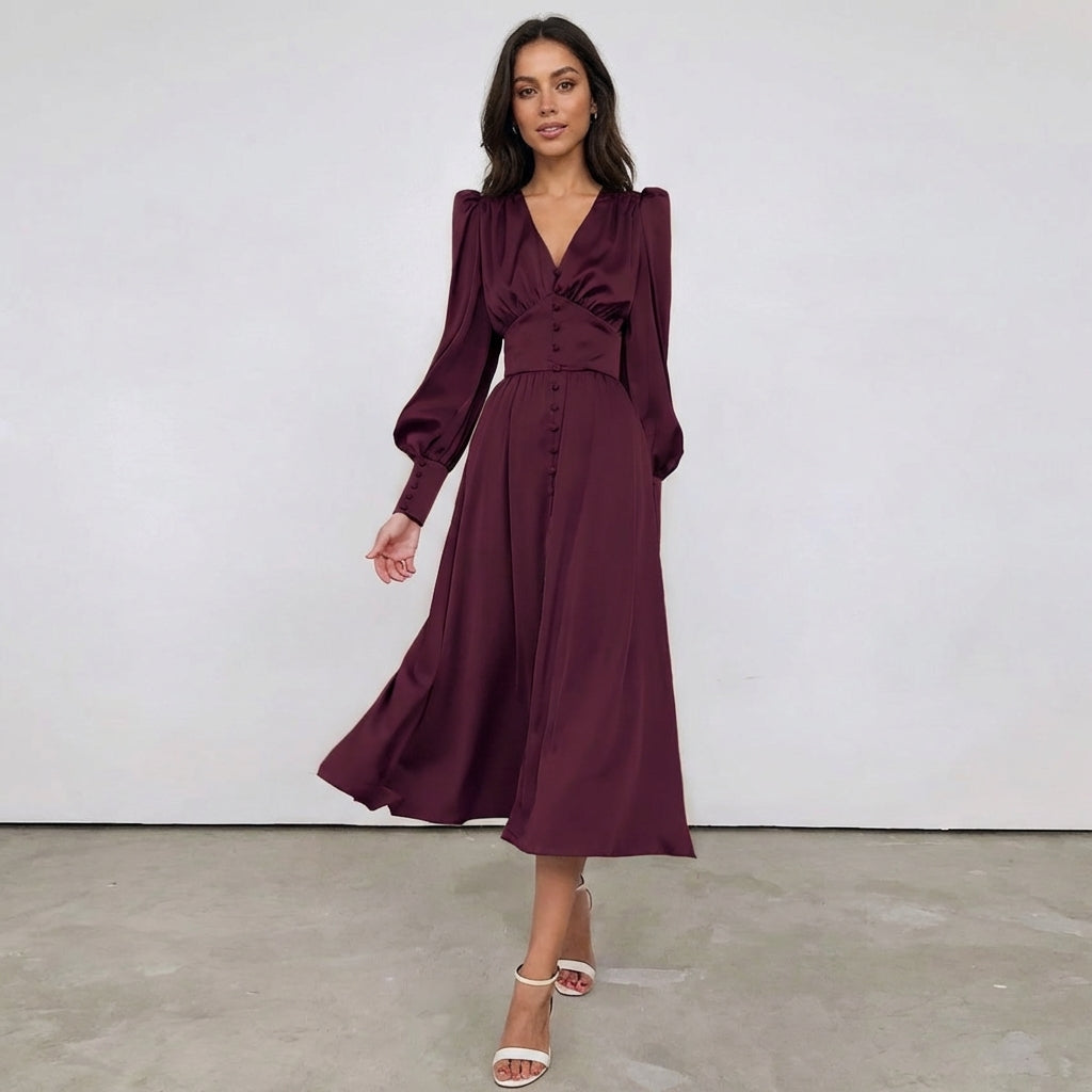 Vivienne Cord | Elegant Satin Dress for Women