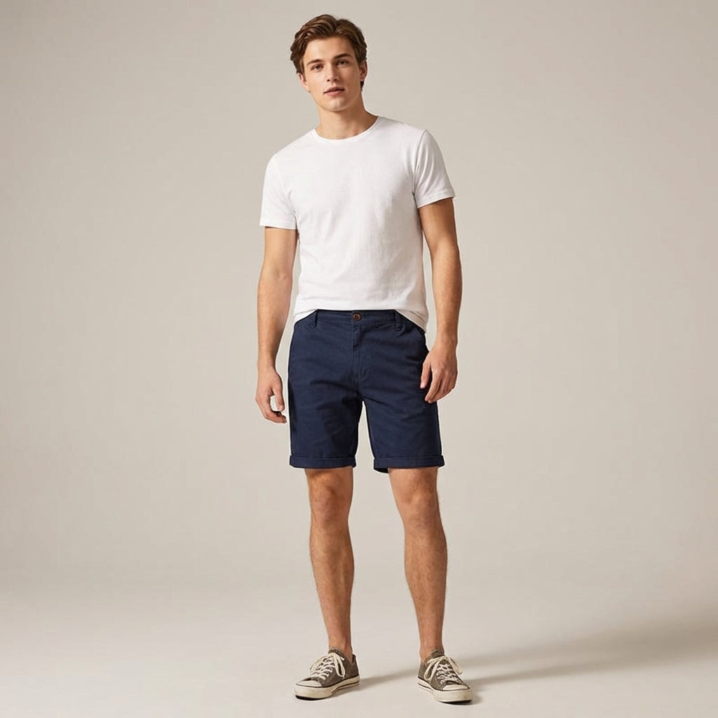 Dario Mell | Classic Casual Shorts with Stretch Waist