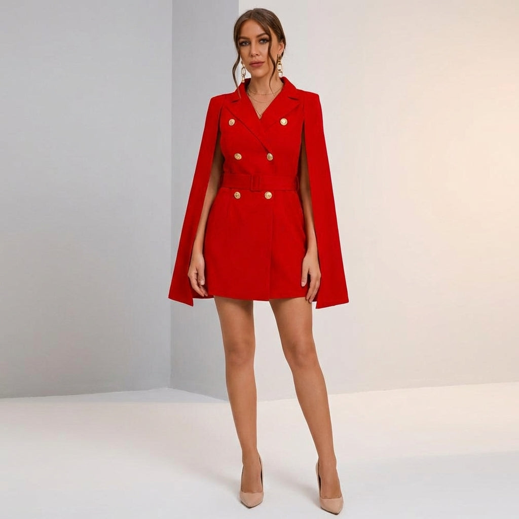 Vivienne Cord | Cape Blazer Mini Dress