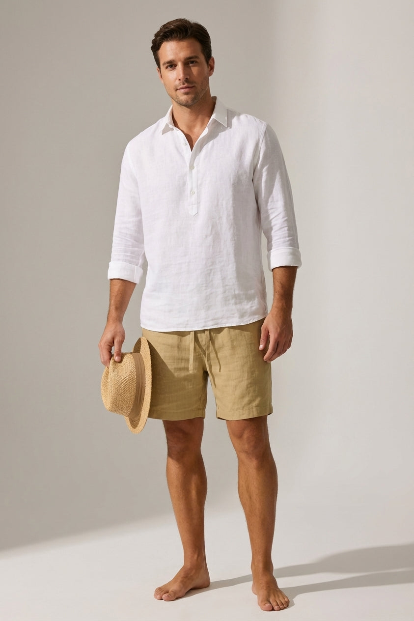 Dario Mell | Casual Cotton-Linen Blend Shorts