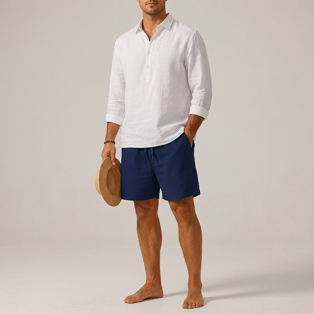 Dario Mell | Casual Cotton-Linen Blend Shorts