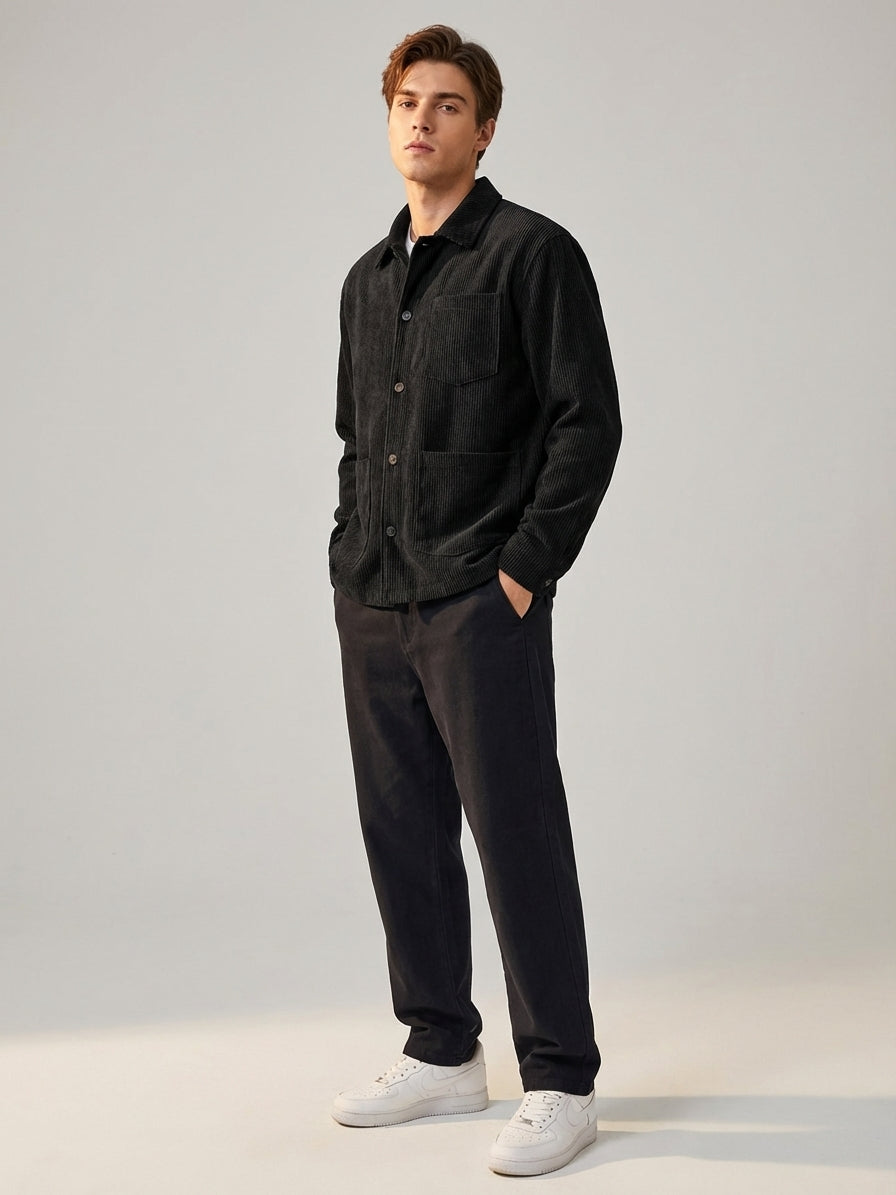 Bram Veld | Men’s Corduroy Cargo Shorts Brown