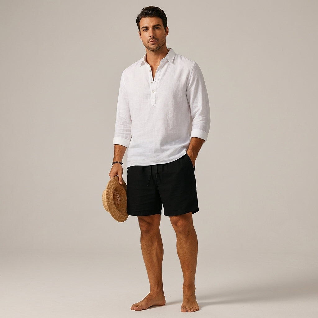 Dario Mell | Casual Cotton-Linen Blend Shorts