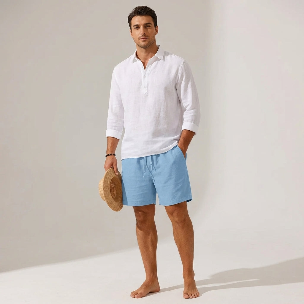 Dario Mell | Casual Cotton-Linen Blend Shorts